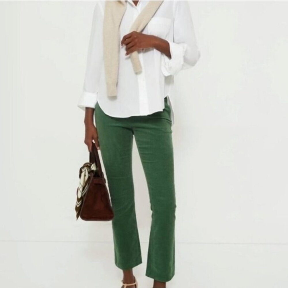 Tuckernuck High Rise Green Corduroy Ashford Ankle Pants Size Med
